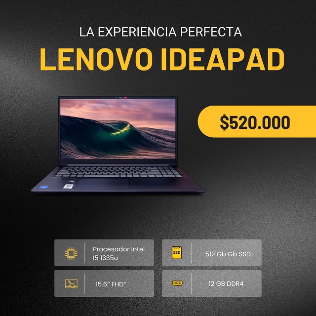 Notebook Lenovo IdeaPad 1i 15IRU7 intel i5 1335u 12gb 512gb 15.6″ Tactil