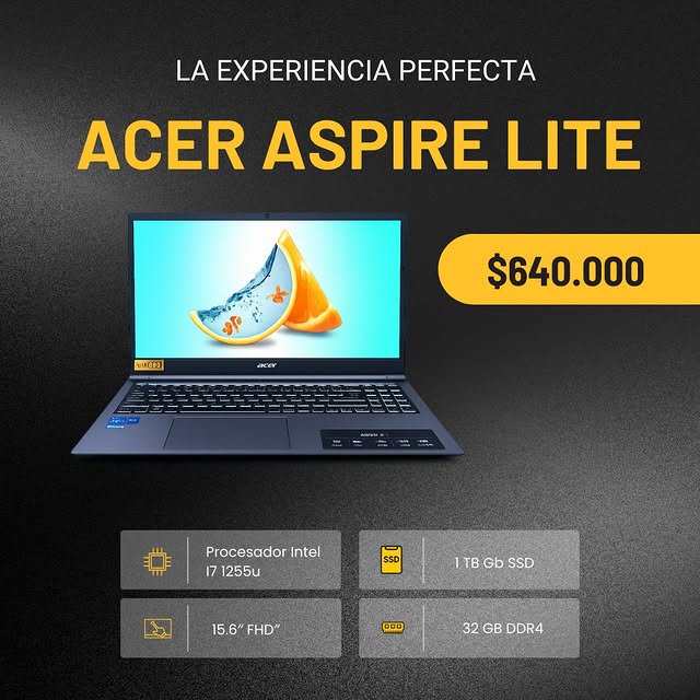 Notebook Acer Aspire Lite i7 1255u 1Tb 32gb RAM